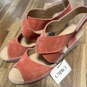 Gaimo Suede Coral Wedge Sandals - Size 8 - New with Tag